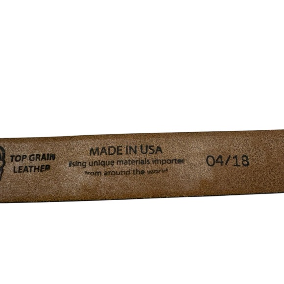 Tony Lama Kids LITTLE TEXAS Tooled Leather Western Belt USA Size 28 Top Grain - Picture 8 of 11